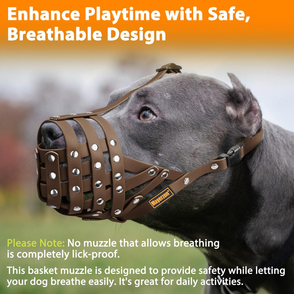 Mayerzon adjustable muzzle enables precise fit using sliding buckles
