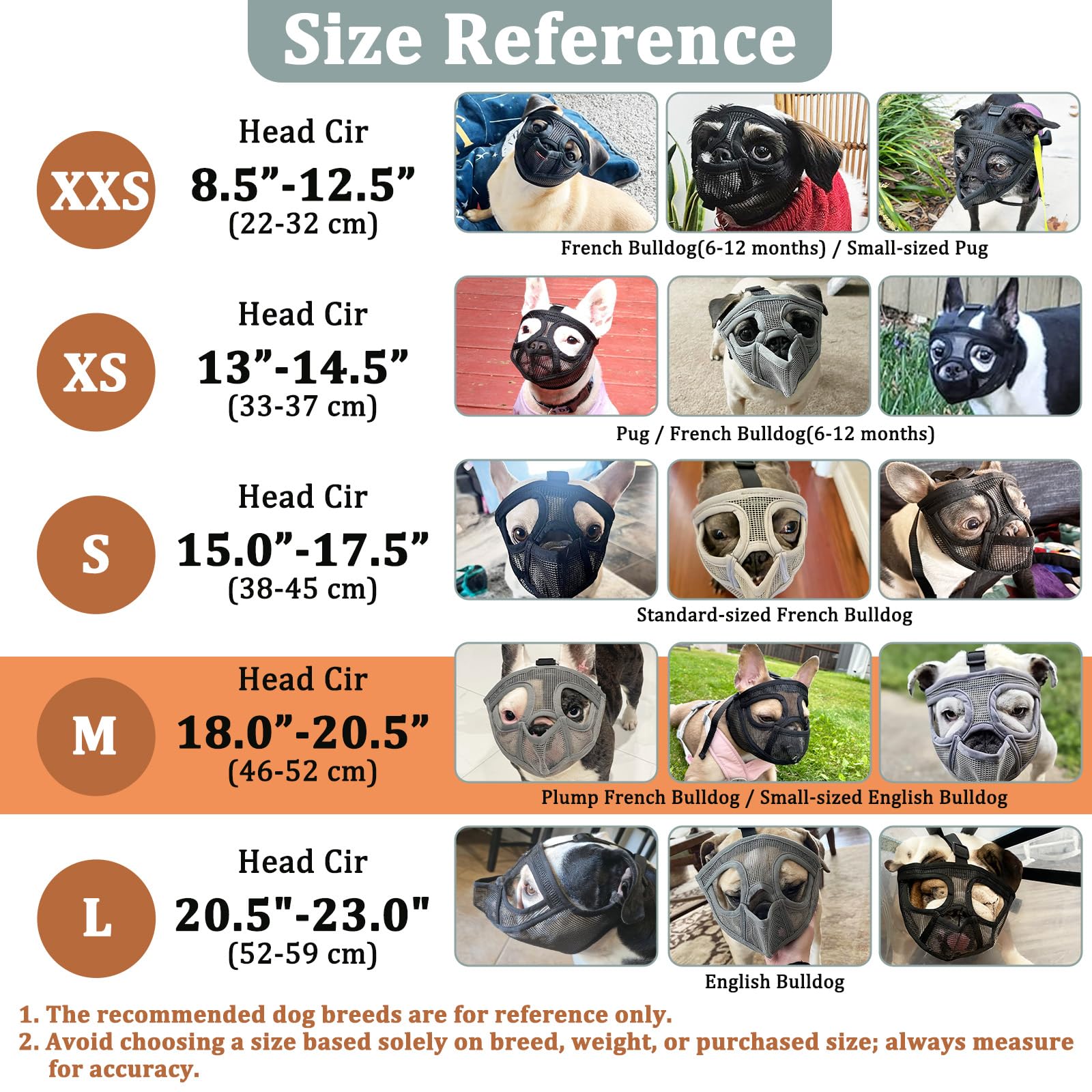 Mayerzon short snout muzzle five sizes with adjustable strap for a secure fit.