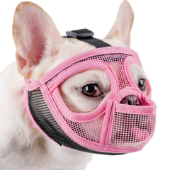 Mayerzon Short Snout Muzzle front view for brachycephalic breeds, safe outdoors.
