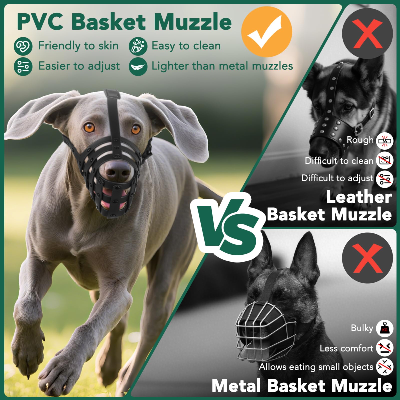 Mayerzon training muzzle demonstrating behavior control in calm setup