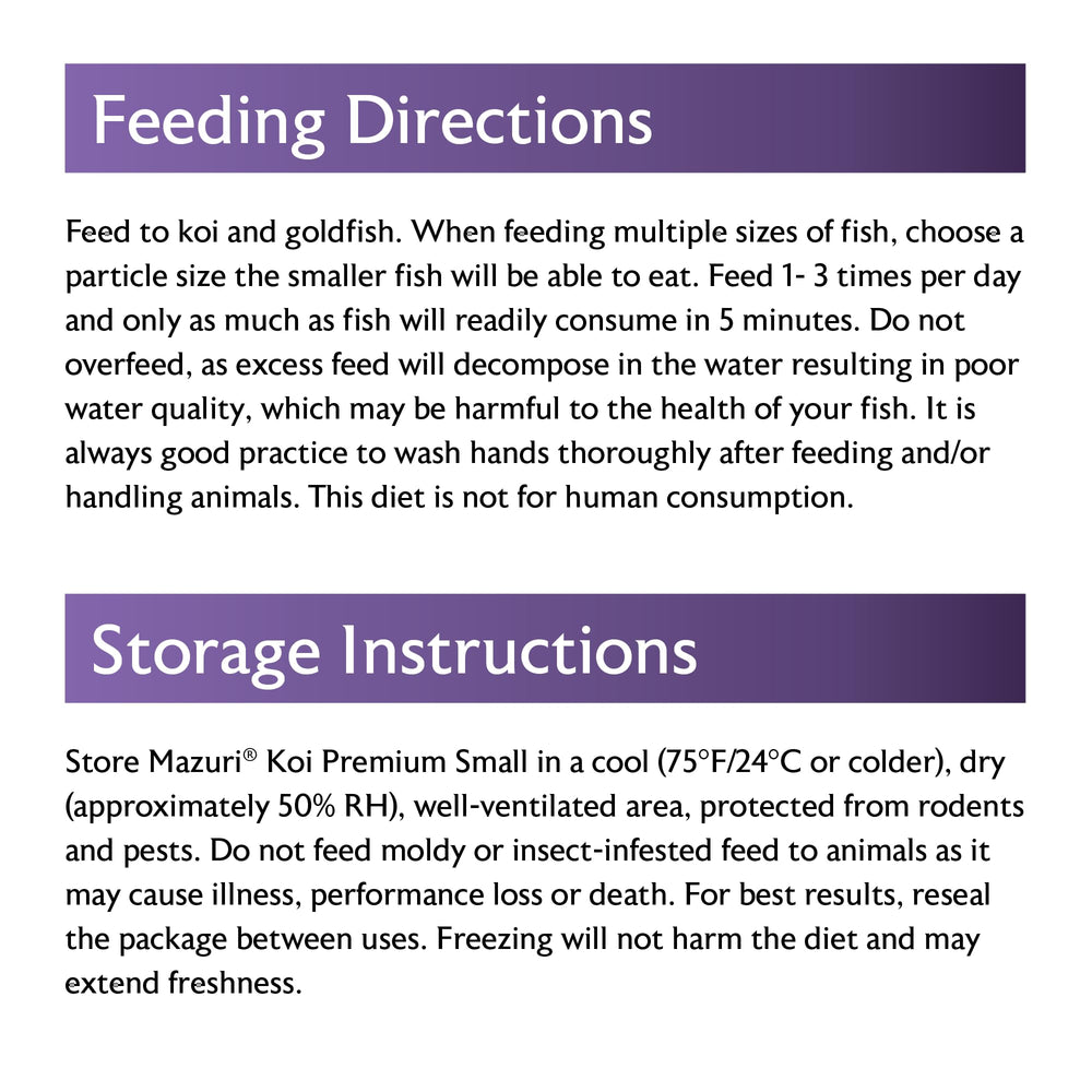 Mazuri Koi Food Small black soldier fly larvae image showing sustainable protein source.