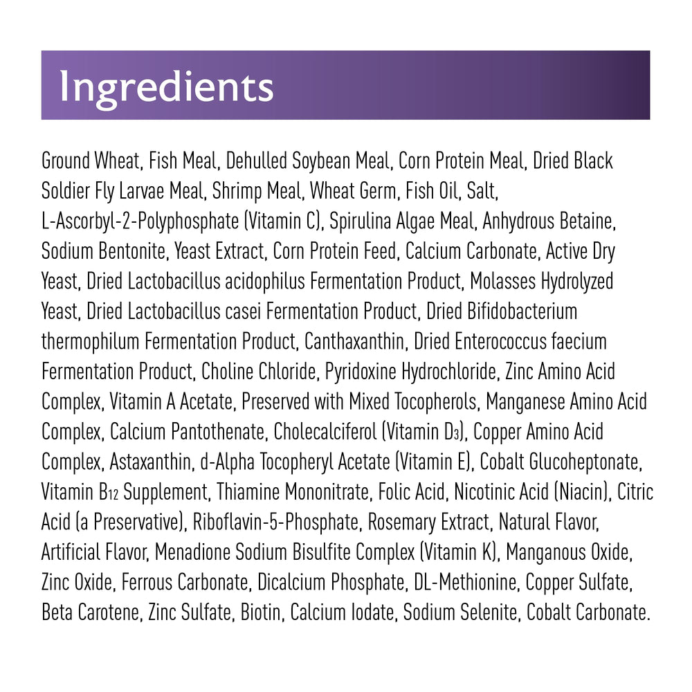 Mazuri Koi Food Small high vitamin C label indicating immune support.
