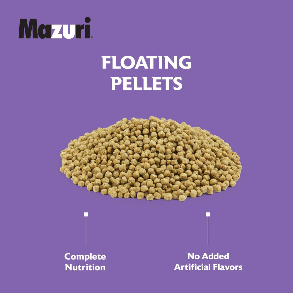 Mazuri Koi Platinum Nuggets with spirulina and wheat germ; pigment and digestibility benefits.