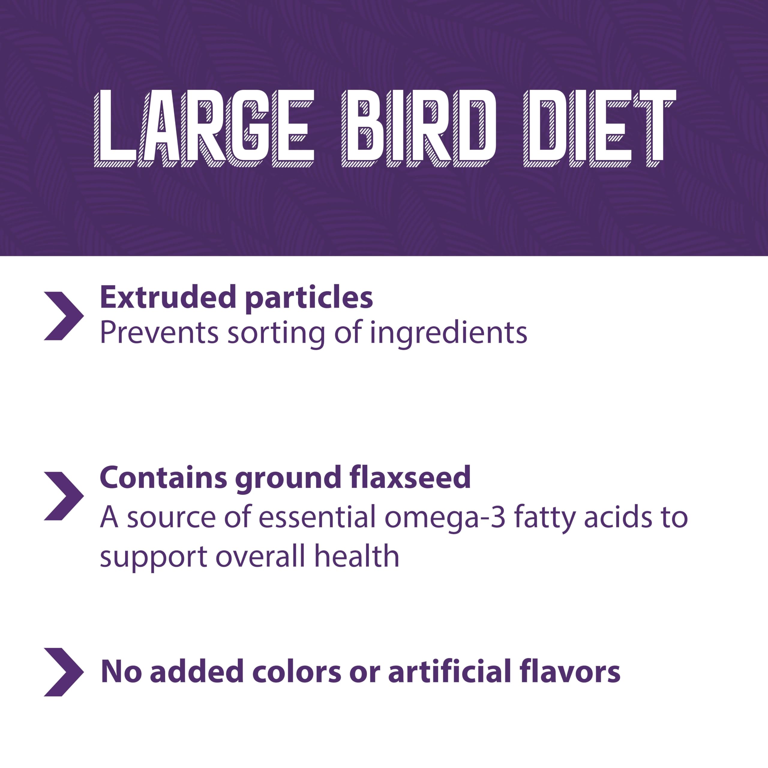 Close-up of mixed particle sizes in Mazuri formula promoting natural foraging.
