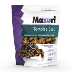 Mazuri Tortoise Diet pellets in bowl with appealing texture for tropical tortoises.