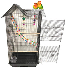 Mcage 38-inch double-roof top cage, spacious indoor/outdoor enclosure for birds.