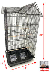 Mcage bird cage with included toys and climbing ladder for enrichment.