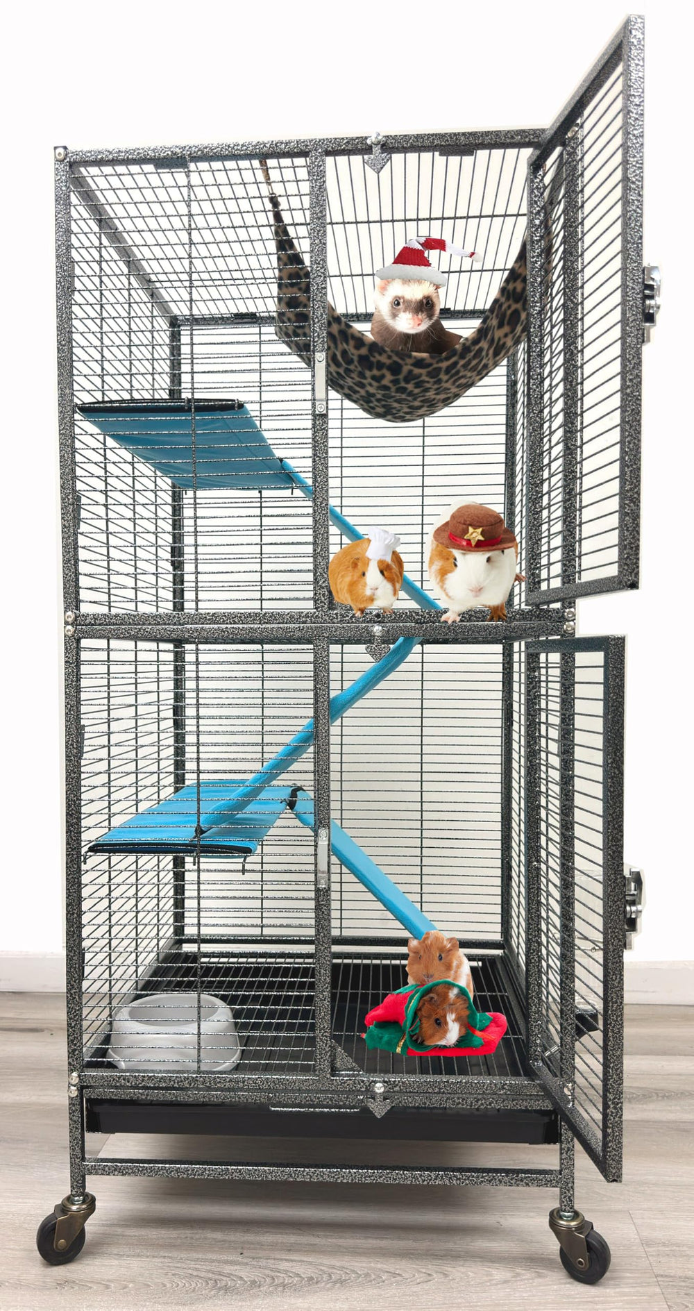 Mcage Deluxe double-unit ferret cage with secure front access