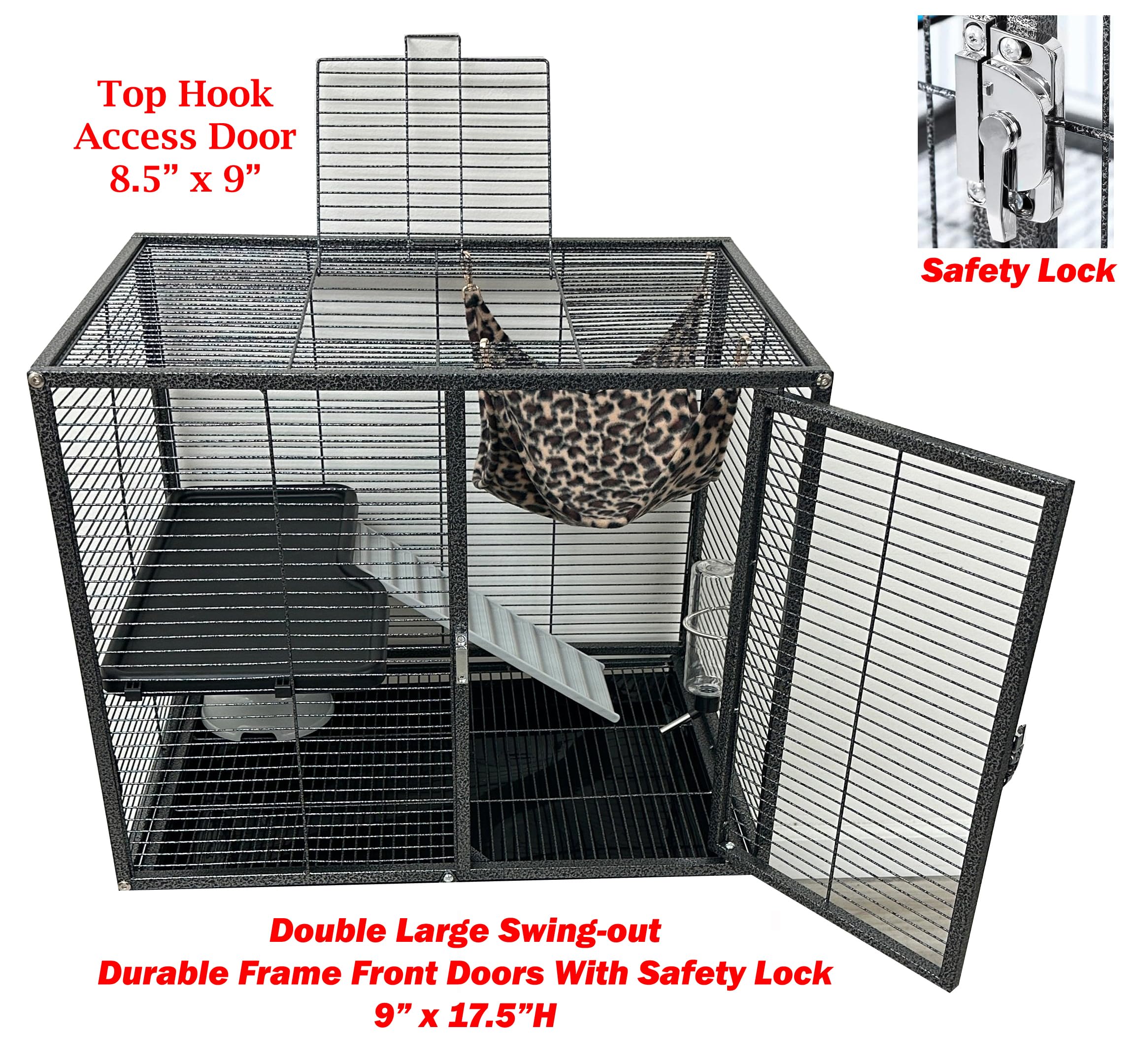 Mcage sturdy front doors with paw-safe locking