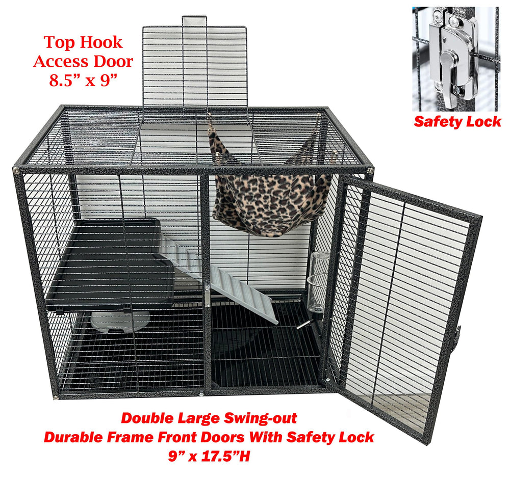 Mcage sturdy front doors with paw-safe locking