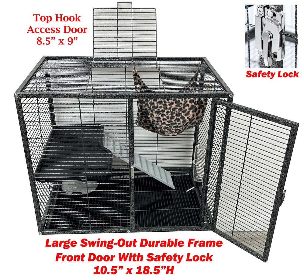 Paw-safe ramp with soft cover on Mcage cage