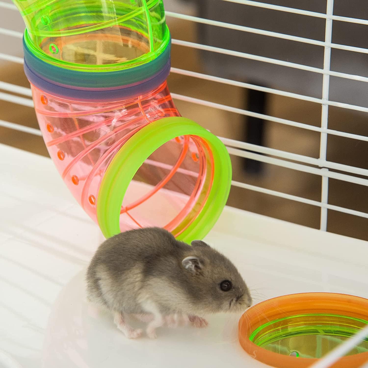 Front door access on Mcage hamster mansion for easy interaction