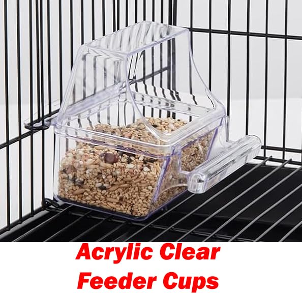 Mcage transparent feeder cups and six feeder doors for flexibility.