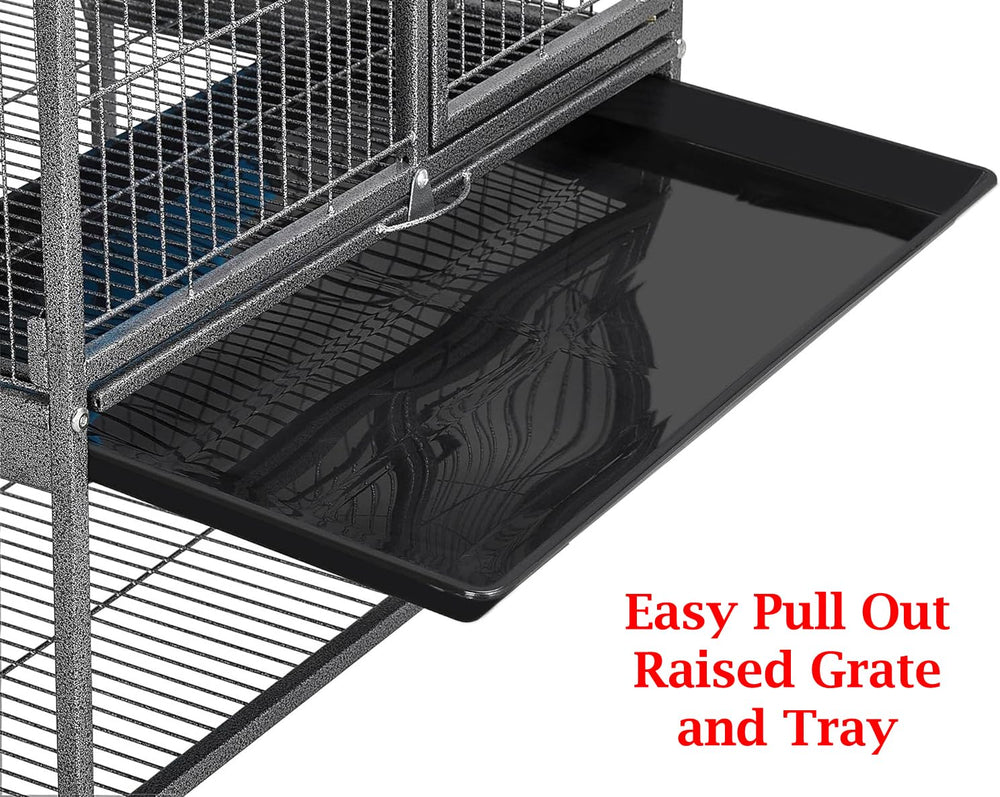 Mcage easy-clean pull-out tray and platforms for quick maintenance