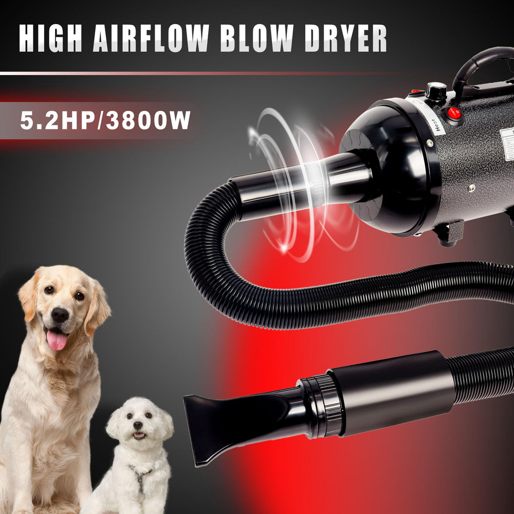 MCCKLE dog hair dryer temperature settings offer gentle to thorough drying.