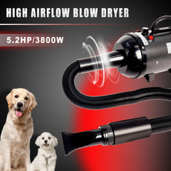 MCCKLE dog hair dryer temperature settings offer gentle to thorough drying.