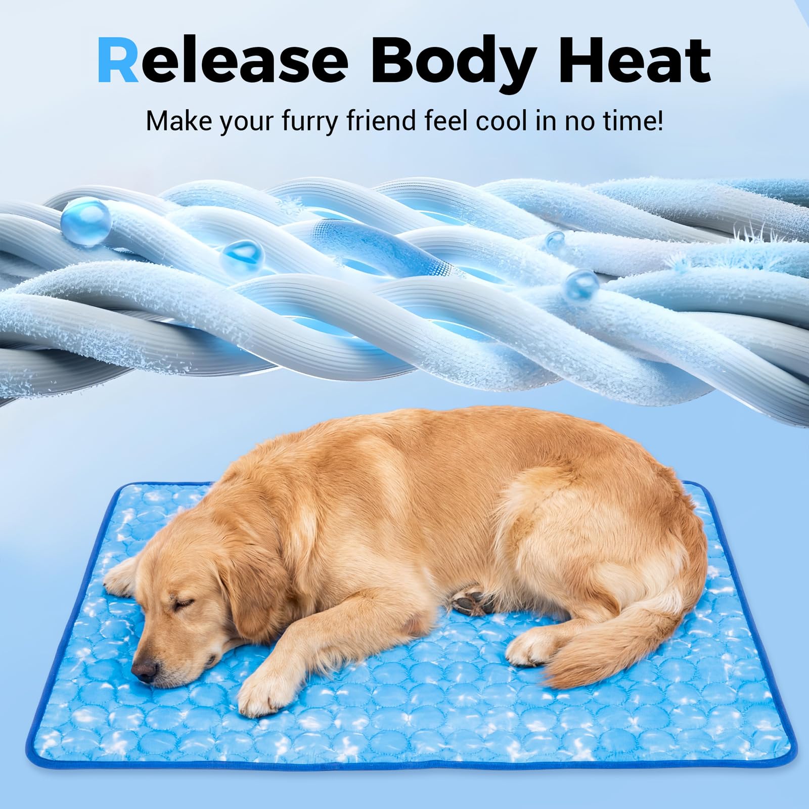 mcgskl dog cooling mat non-slip bottom stays put on floors and seats