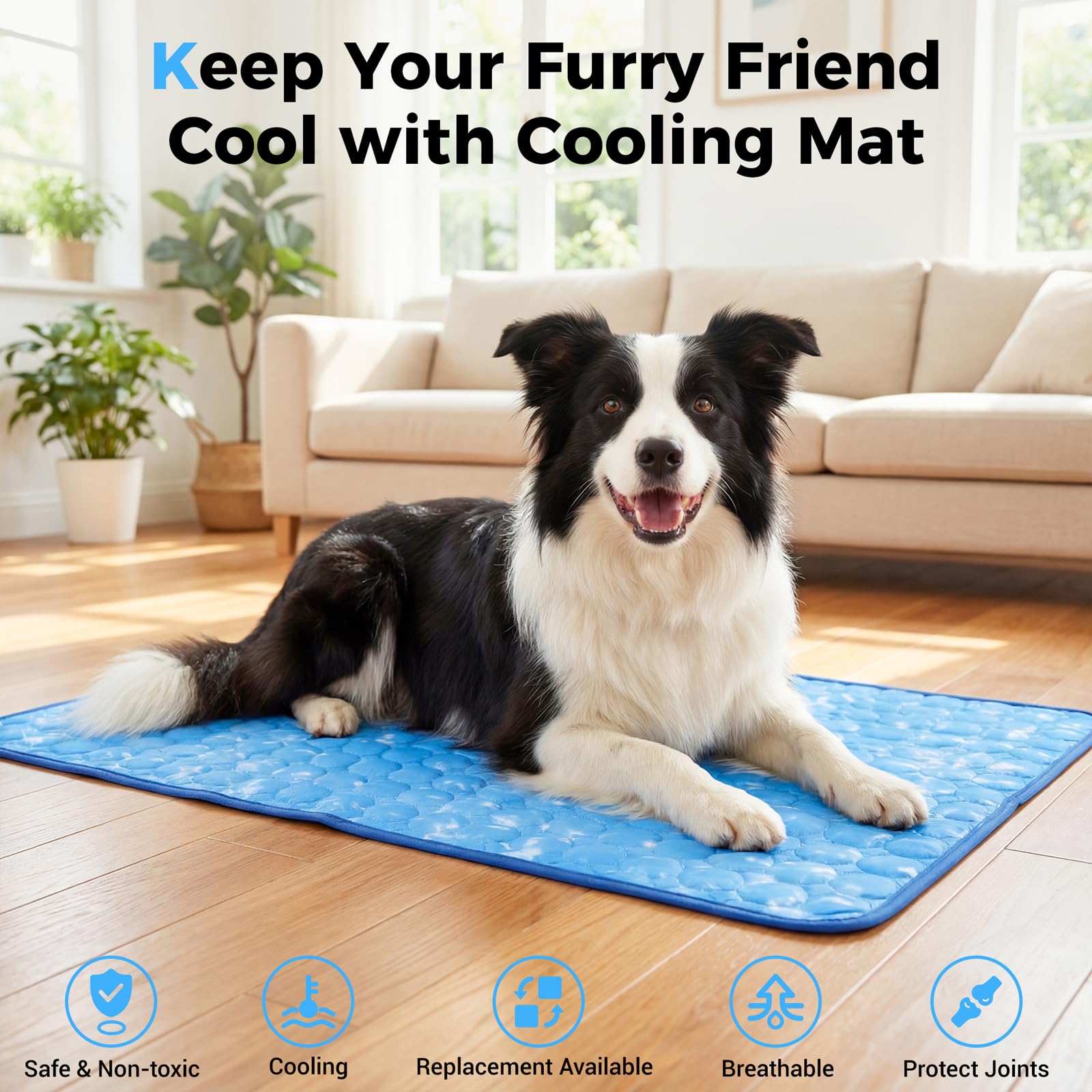 mcgskl dog cooling mat uses non-toxic fabrics safe for paws and fur