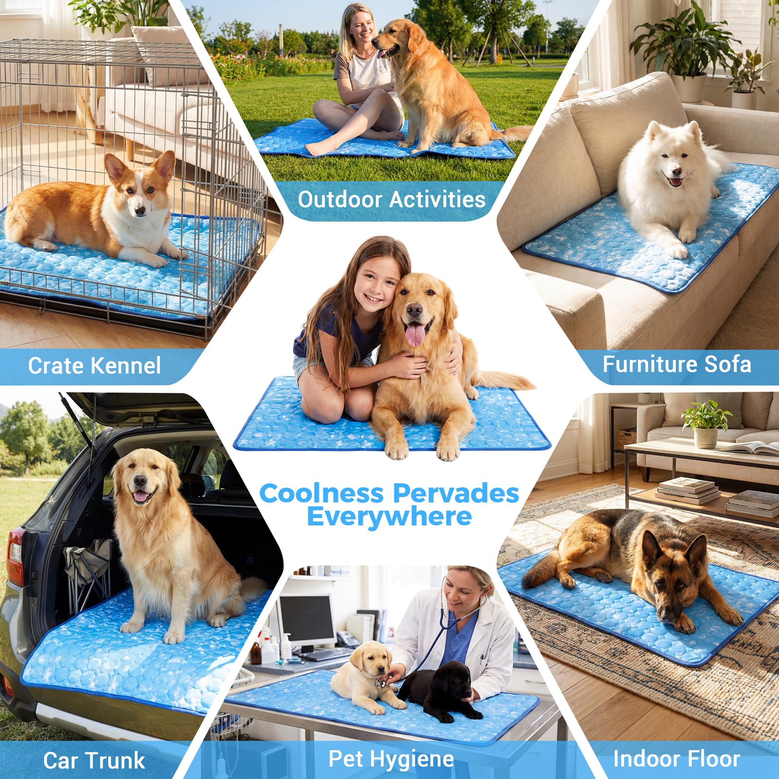 mcgskl dog cooling mat versatile use as bed pad, sofa mat, or kennel liner