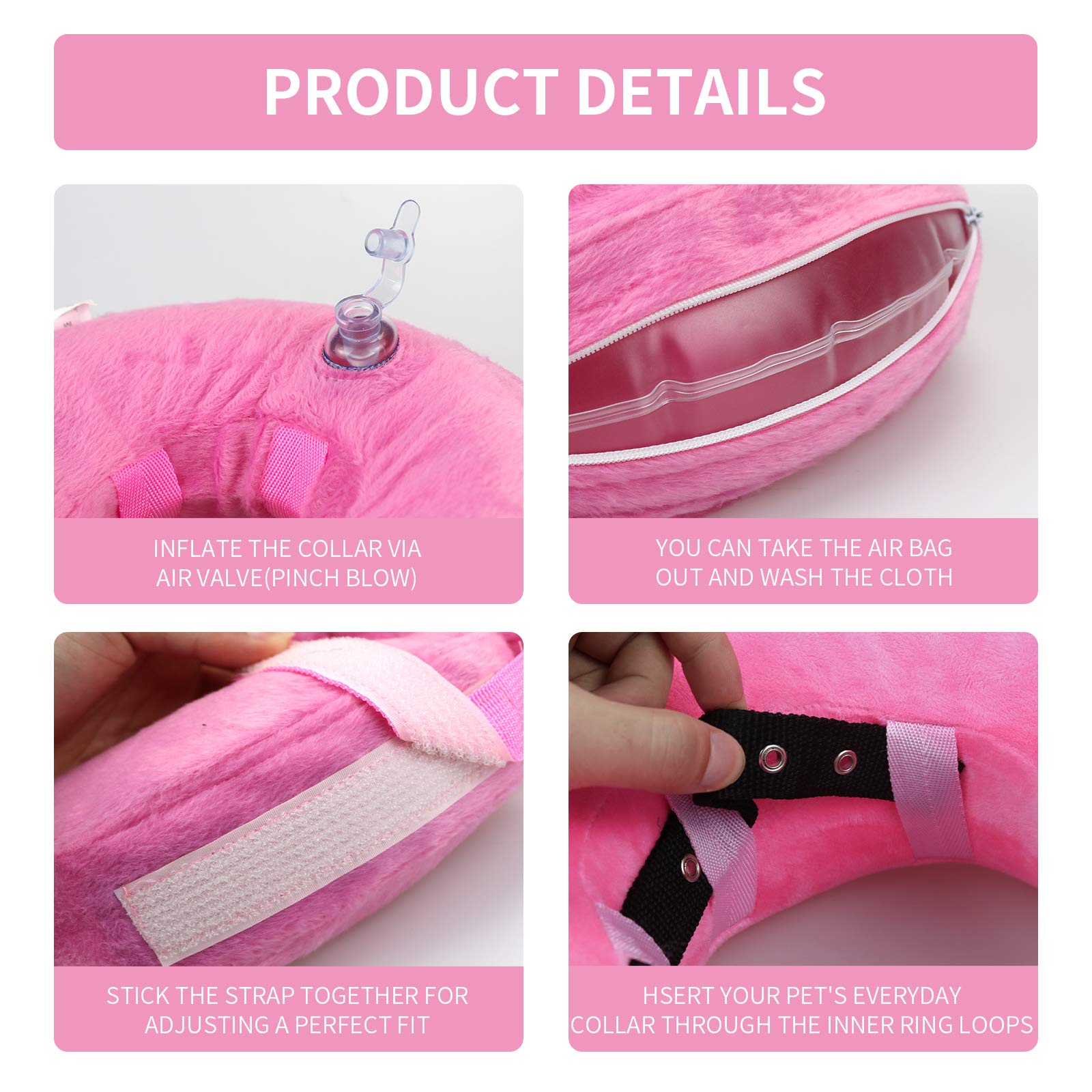 MCHY pink small neck 7-12 inch cone fits small breeds