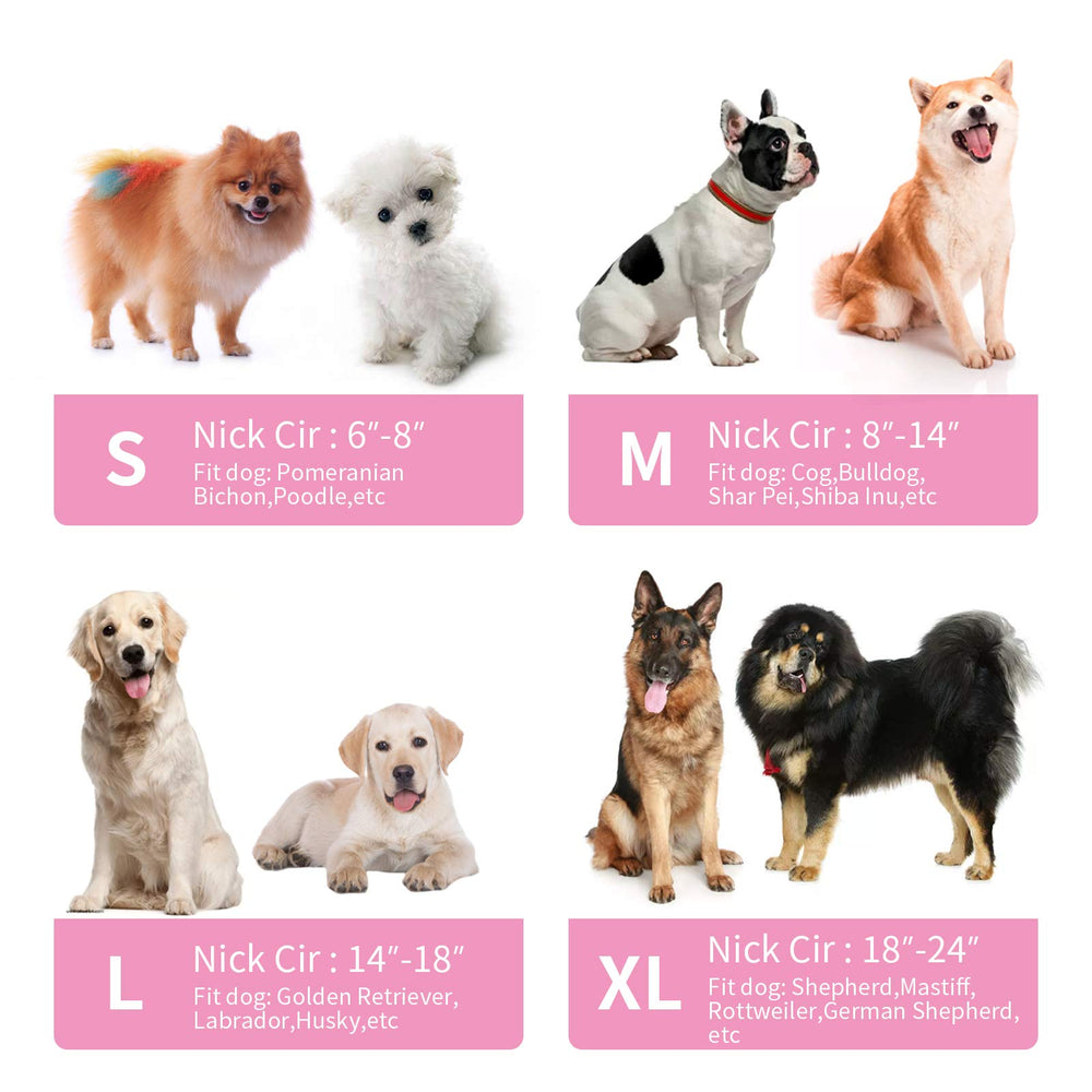 MCHY inflatable dog cone pink side view supports recovery