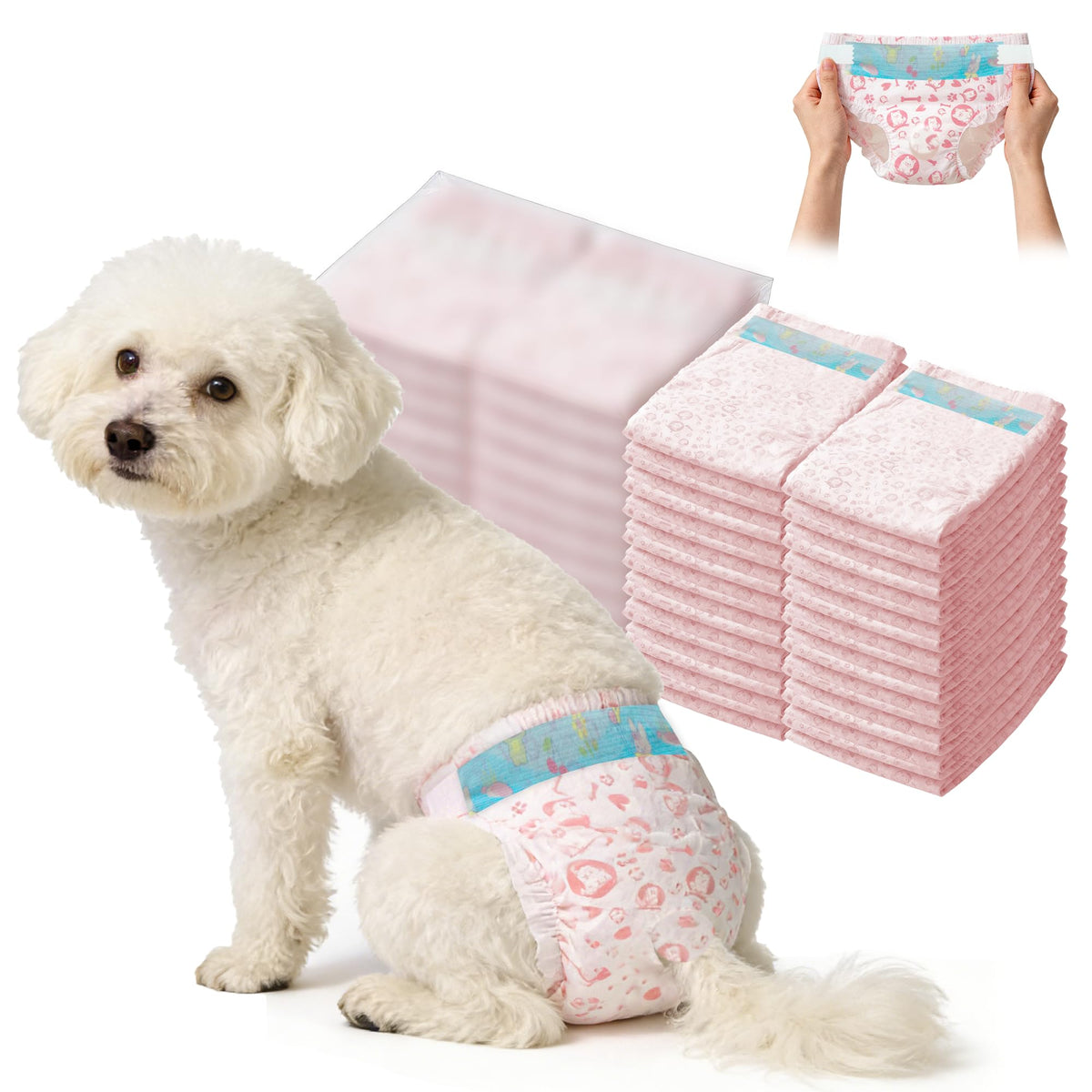MCJAOHJG female dog diaper over dog offers secure, simple fit for daily wear