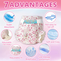 MCJAOHJG female dog diapers wearing-fit demonstrates secure, comfortable fit for dogs.