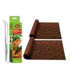 MCLANZOO desert reptile carpet, 30x12in top view, durable liner for tidy terrarium setup