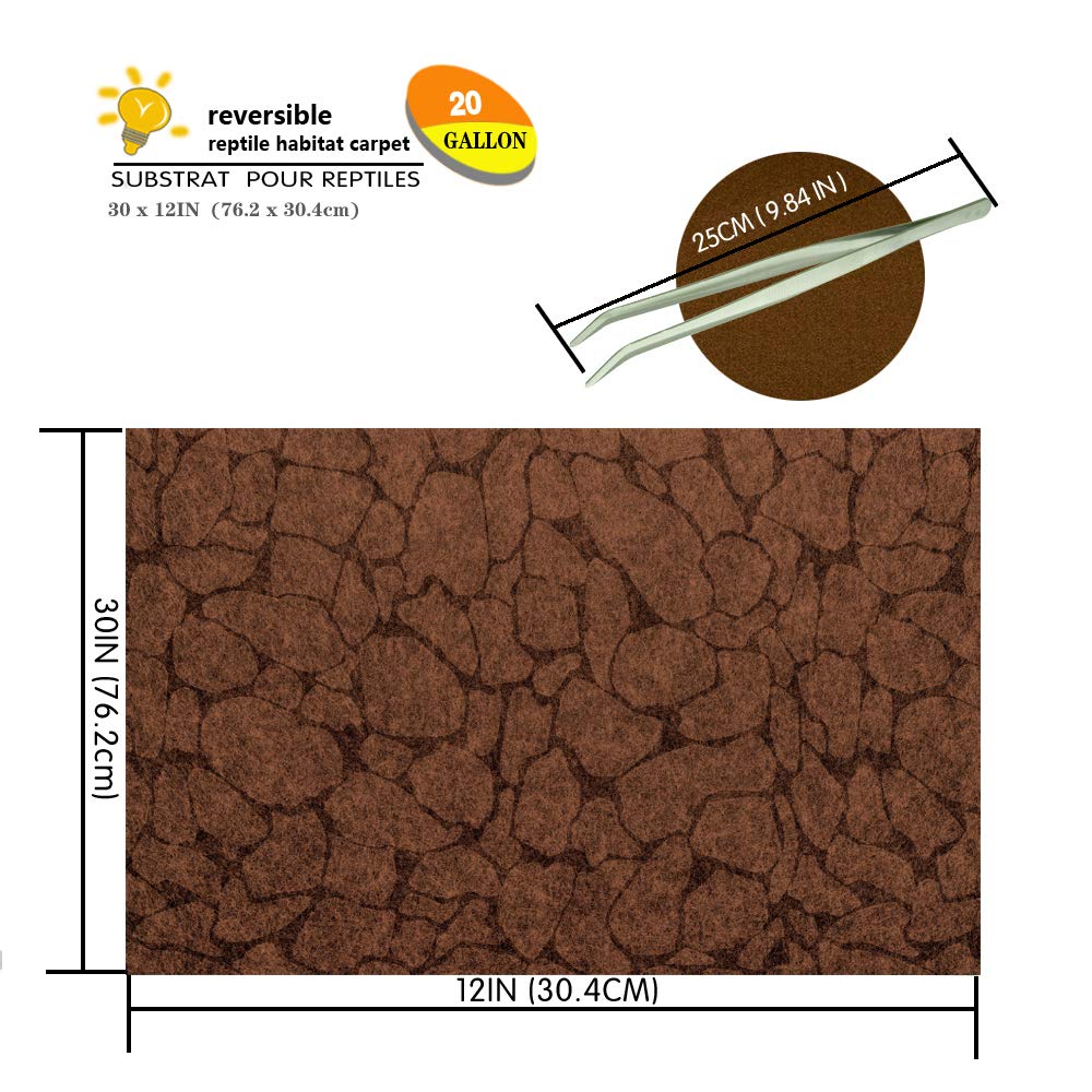 MCLANZOO reptile carpet 20-gallon fit, cut-to-size comfort for snakes and lizards