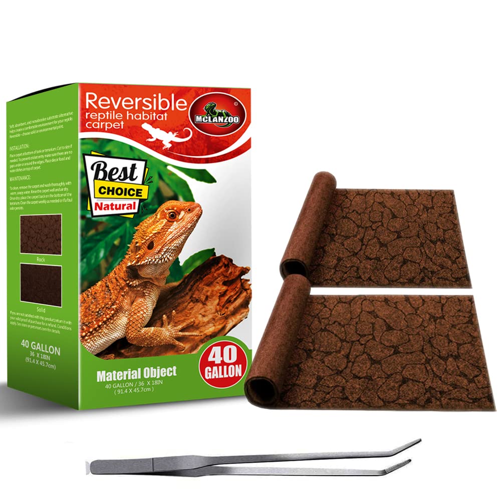 MCLANZOO reptile carpet laid in a 40 gallon tank for a comfy, clean base.