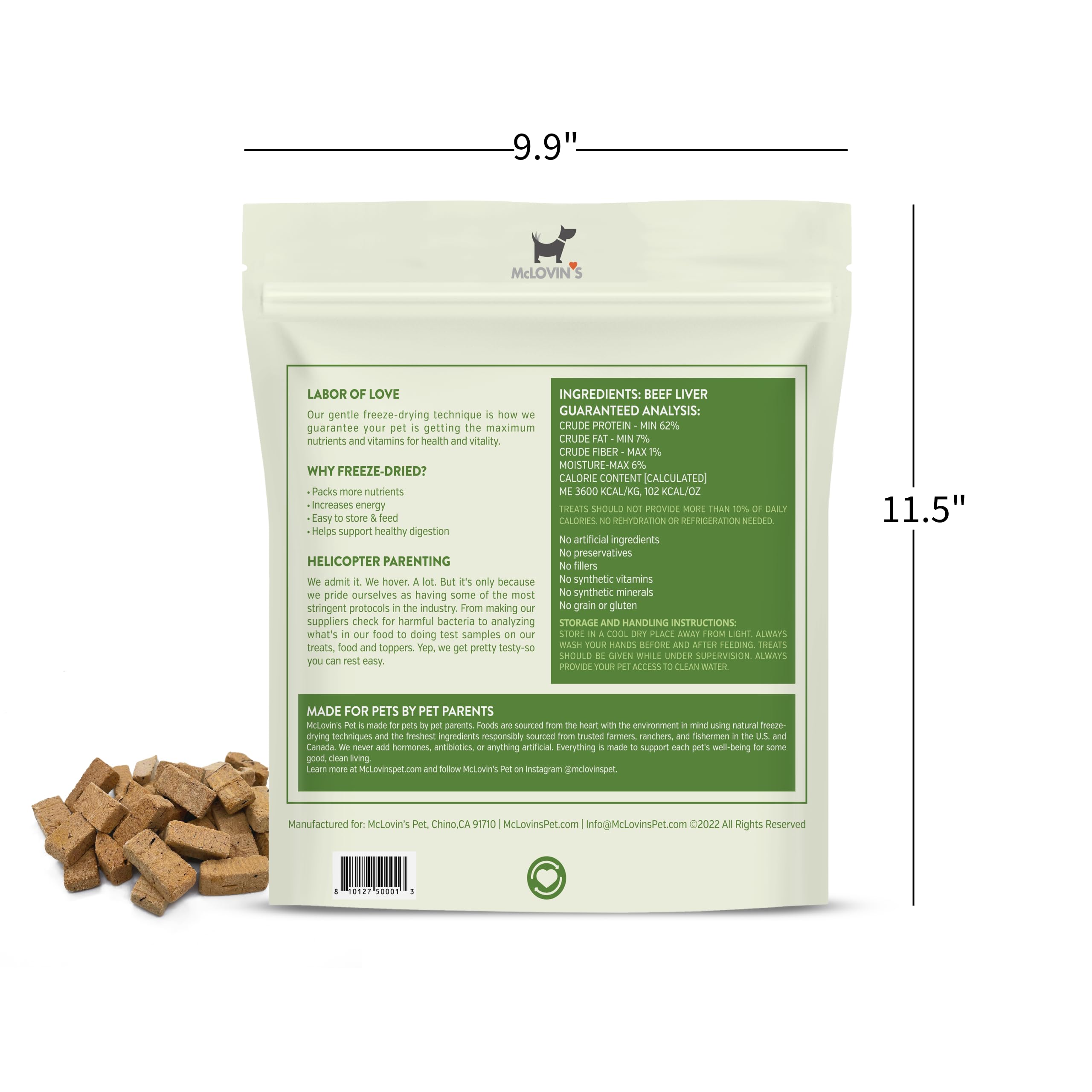 Beef liver texture close-up, premium single-ingredient snack from McLovin's Pet Food.