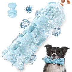 M.C.works freezable dog toy core cooling chamber demonstration, ideal for long outdoor sessions.