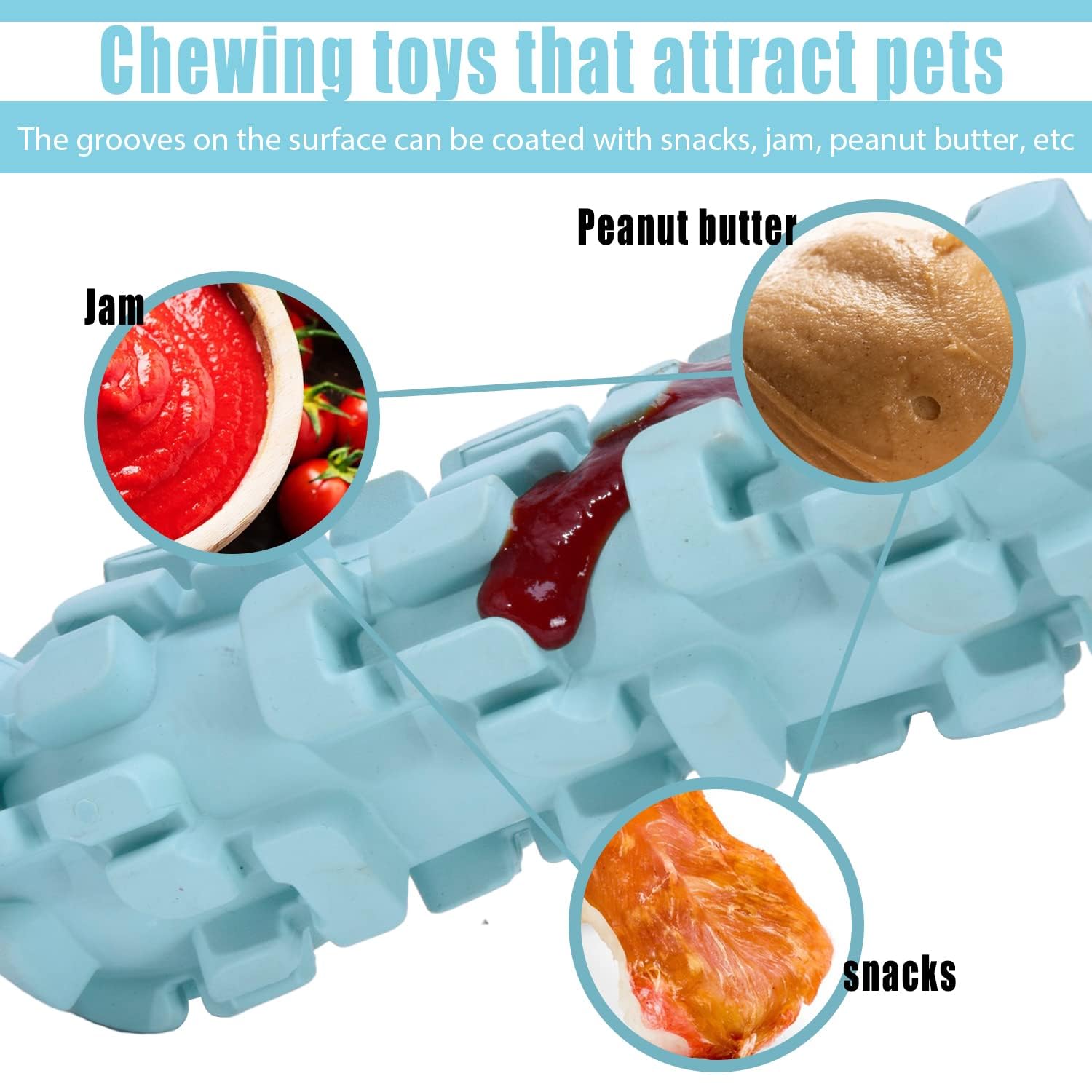 M.C.works interactive chew toy with treat-dispensing features for engagement.
