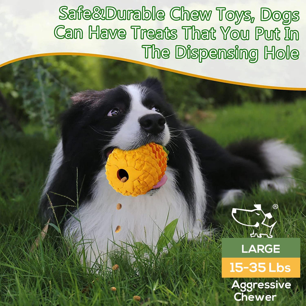 M.C.works pineapple dog toy large size suited for big, aggressive chewers.