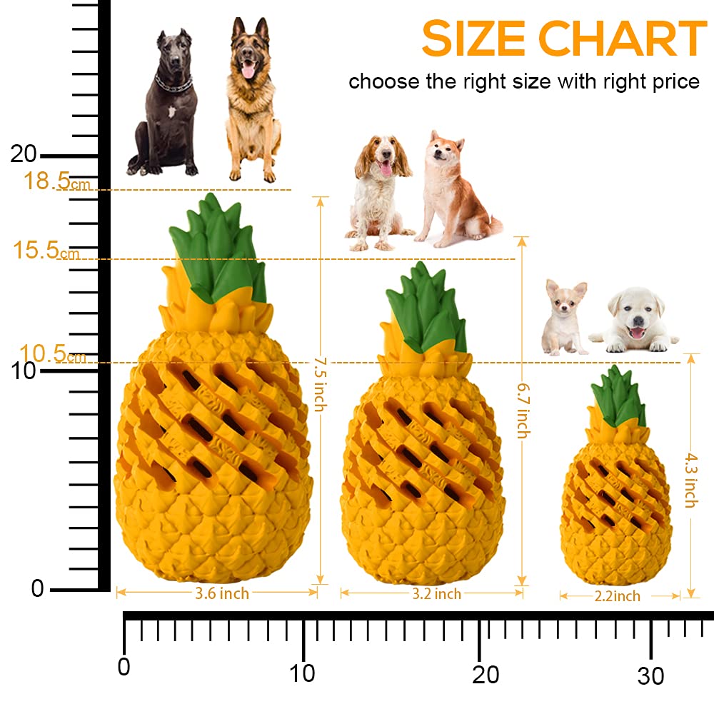 M.C.works pineapple dog toy with textured surface highlights durability for aggressive chewers.
