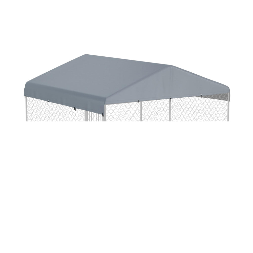 MDHAO dog kennel top cover on a 10x10 kennel for weather protection