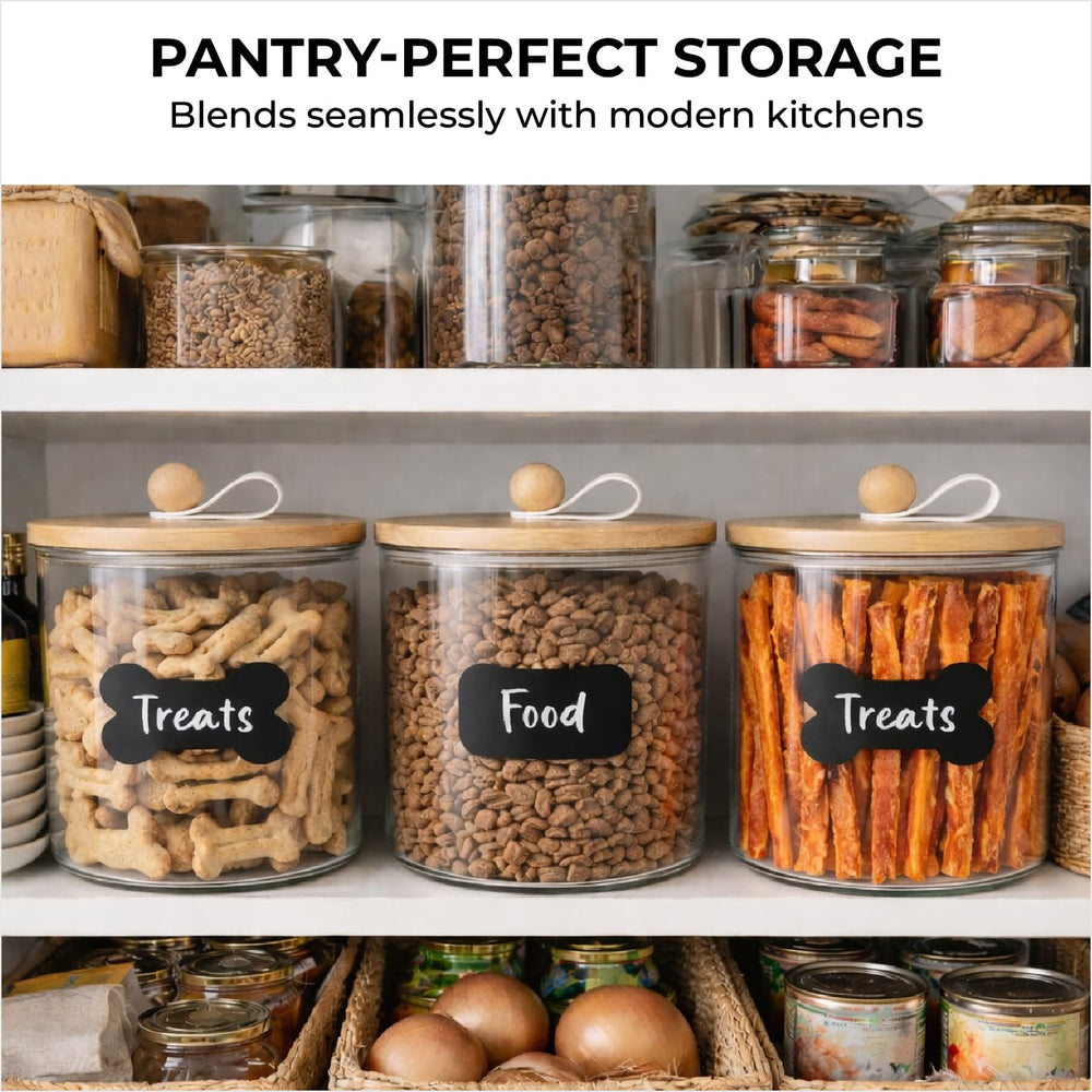 Me and Furry airtight storage keeps dry snacks tidy on the counter.