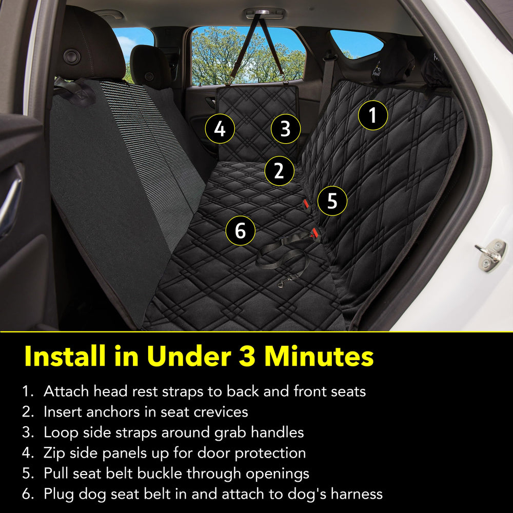 Meadowlark headrest covers included protect upholstery during journeys.