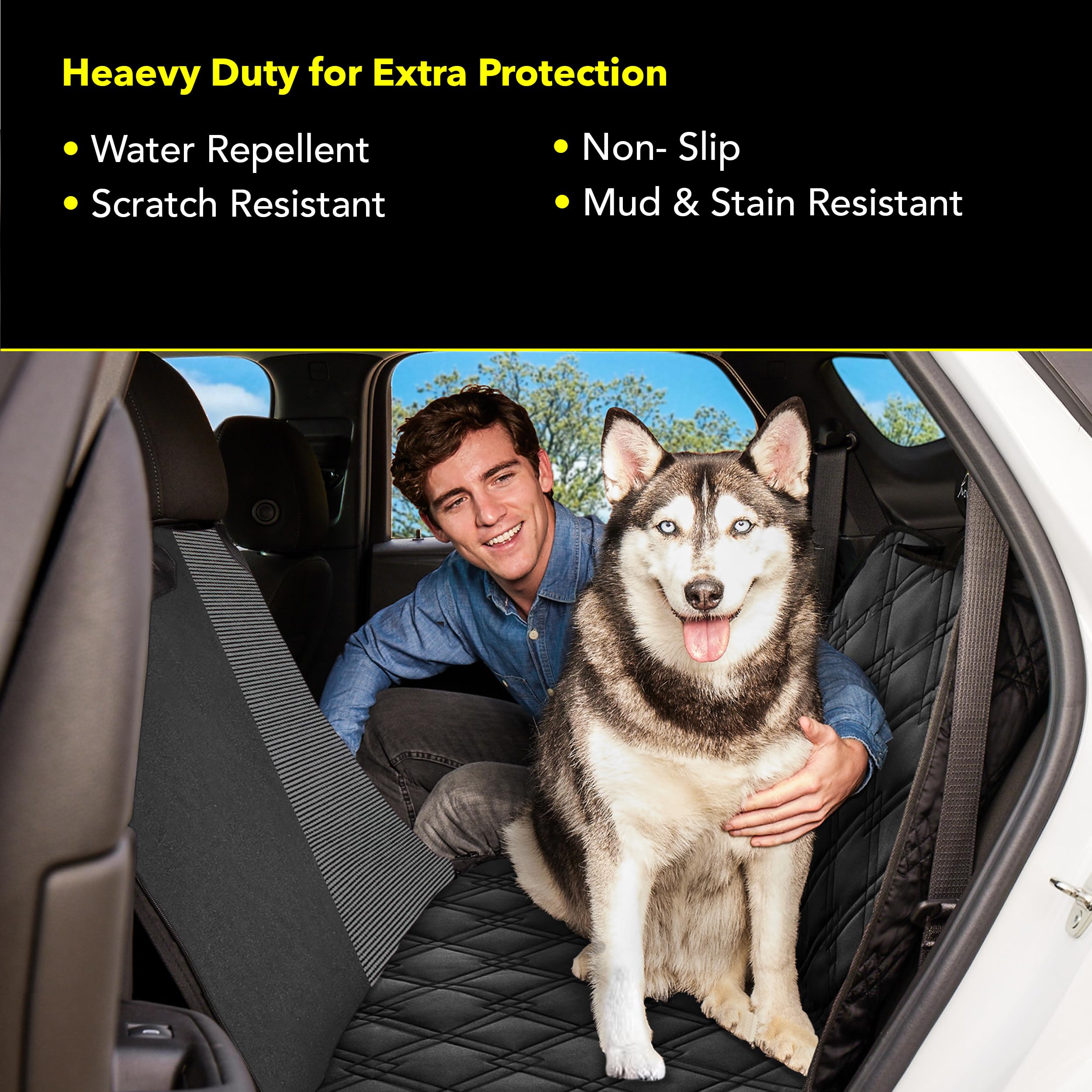 Meadowlark waterproof dog seat cover keeps interiors clean in rain.