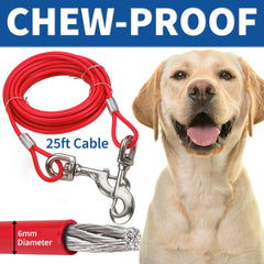 MeasuPro twist-lock corkscrew cable secured firmly in soil