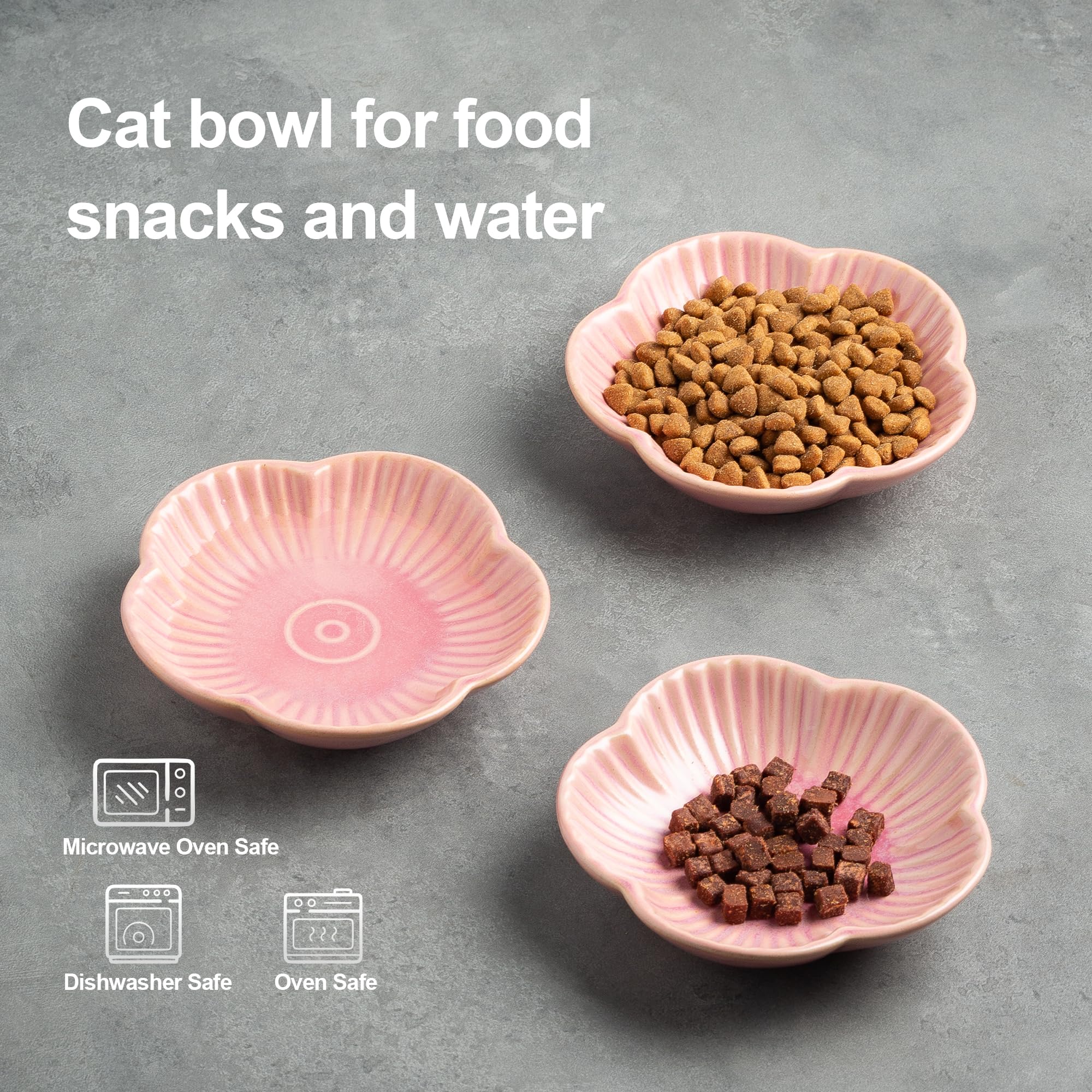 Mecaikru pink ceramic dish doubles as salad or fruit plate for pets.