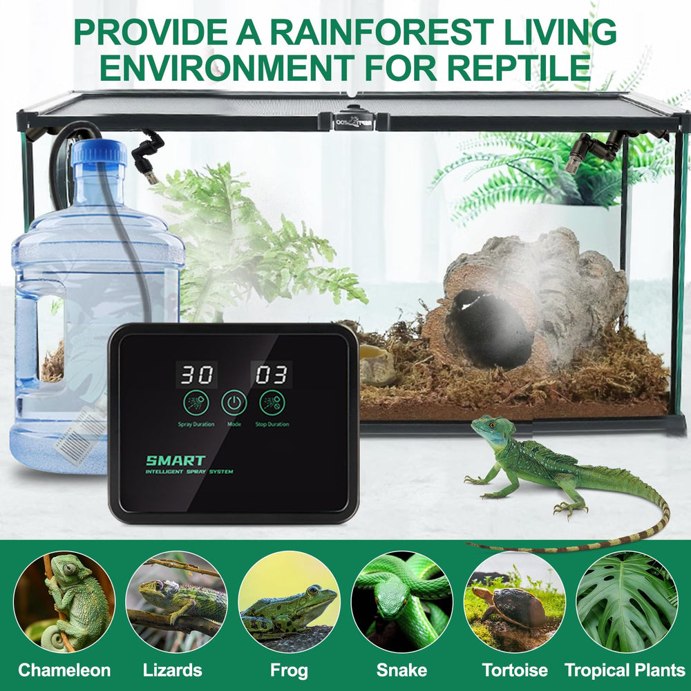 MECESOR 360-degree nozzles ensure full coverage in large terrariums.
