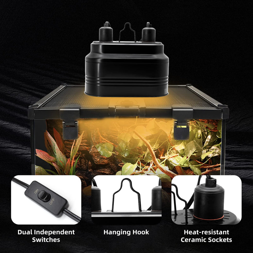 MECESOR fixture with independent switches and long 6.2 ft cord for flexible placement