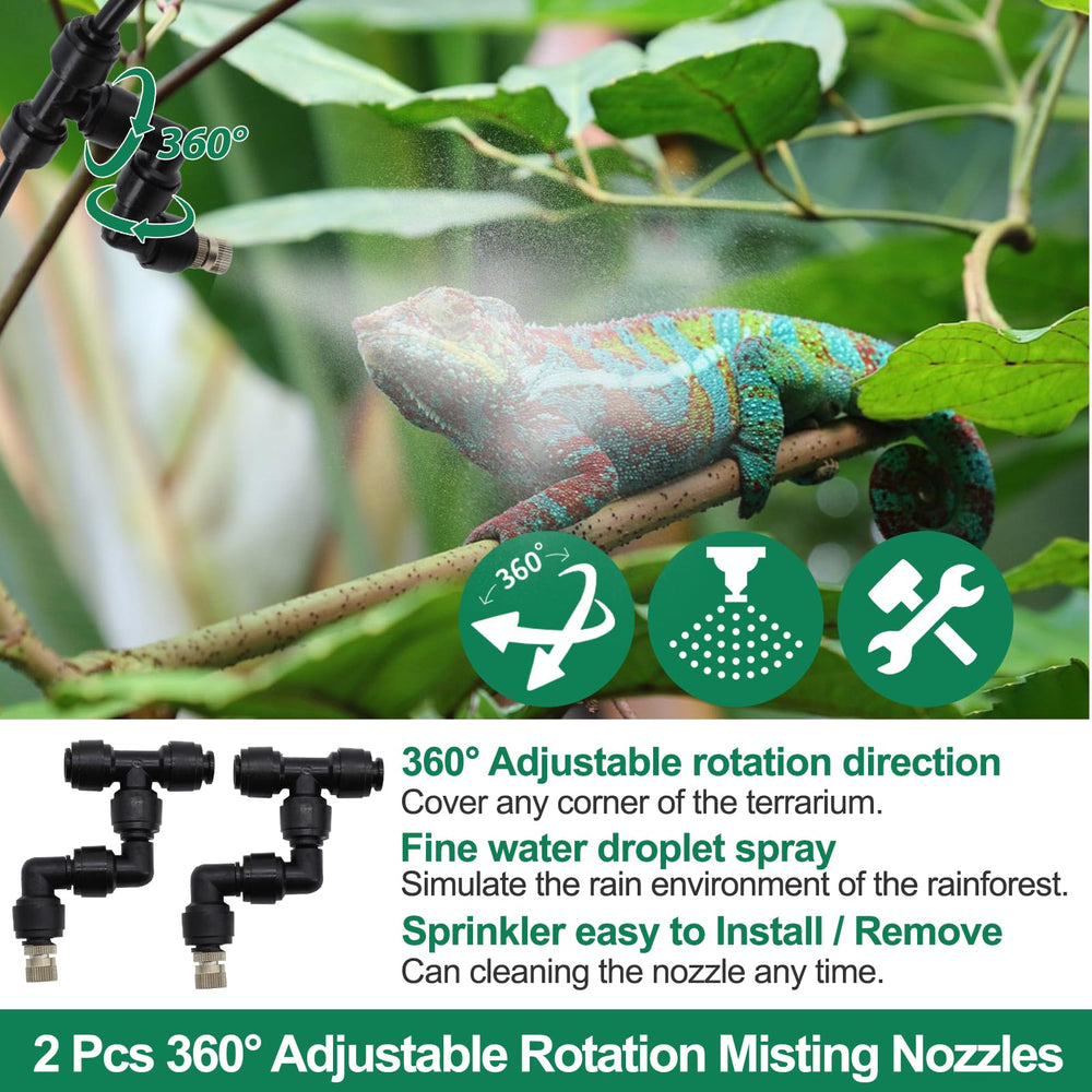 MECESOR misting system works with bucket reservoirs for flexible water supply.