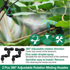 MECESOR misting system works with bucket reservoirs for flexible water supply.