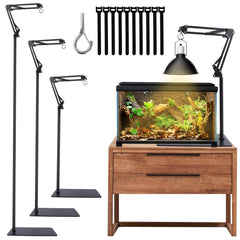 MECESOR Reptile Lamp Stand base stability for larger fixtures.