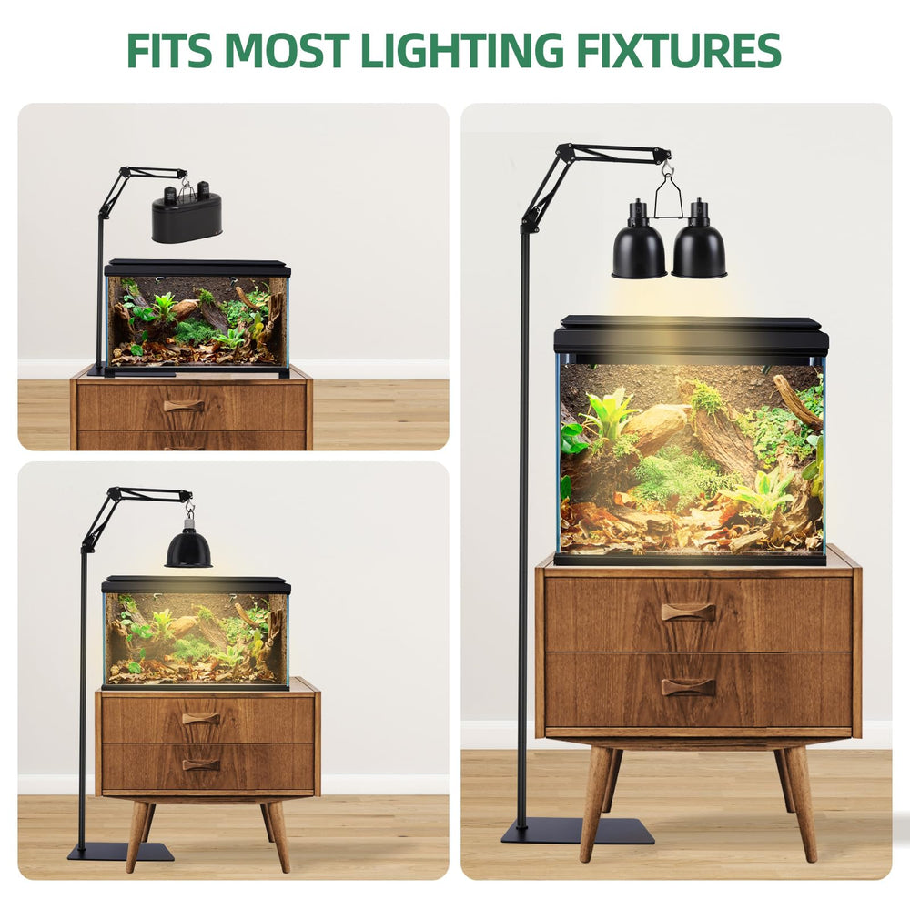MECESOR Reptile Lamp Stand ideal for bearded dragons and more.