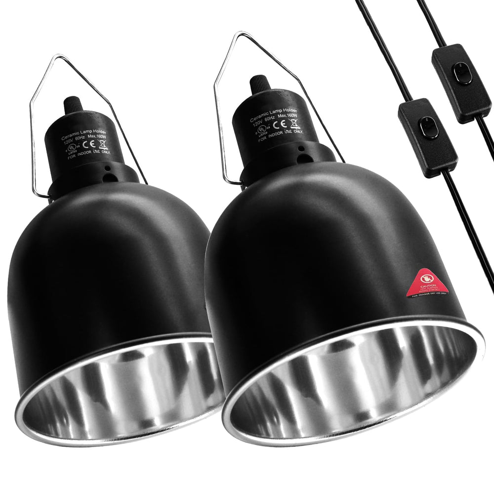 MECESOR reptile light fixture two-pack in terrarium setup for easy installation