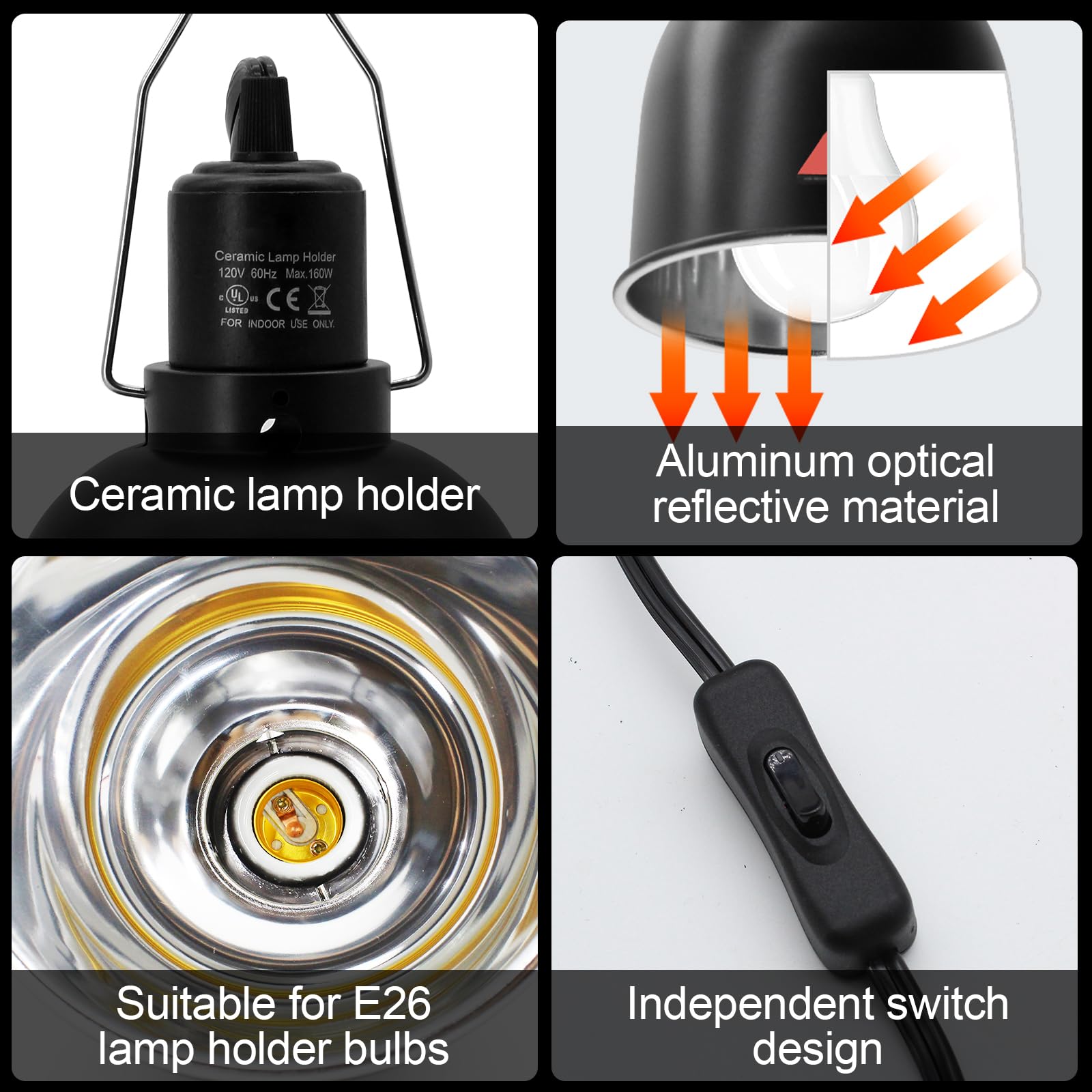 MECESOR UL-certified reptile fixture with high-temperature resistant materials