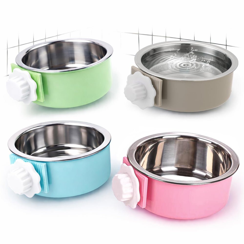 Mechpia crate dog bowl with removable stainless steel insert for easy cleaning